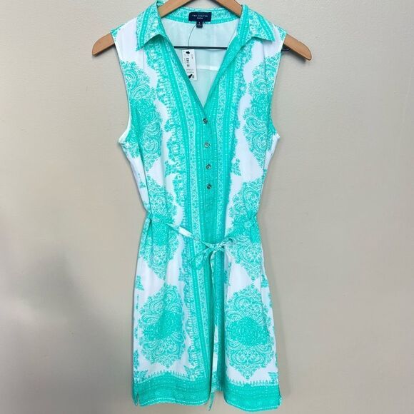 NWT The Limited Ashton Teal & White Dress Size Small Mint - Picture 2 of 12